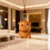 Cipreste Signo do Zodíaco Corrente de Celular Pingente Arte Ming Xian Yuan Criativo Moda Simples Fofo Zodíaco Escultura em Madeira Ornamento