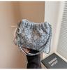 Bolsa de Corrente de Diamante Brilhante de Alta Qualidade para Mulheres 2025 Nova Moda Bolsa de Ombro Bolsa Transversal de Jeans Retrô