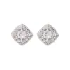 Estilo K de Lujo Accesible Pendientes Pequeños de Cubo de Azúcar Completamente de Diamante para Mujer Pendientes Pequeños Brillantes de Diamante de Gama Alta Exquisitos para Orejas Perforadas