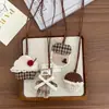 Bolsa de tela con tiras, accesorios, collar para niños, lindo diseño de dibujos animados, pastel estéreo, helado, pony, avión, taza de té con leche