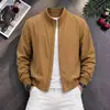 Al por mayor transfronterizo americana calle principal limpia ajuste cuello alto chaqueta hombre otoño casual talla grande corta bomber jacket moderna