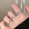Anillo Abierto de Mariposa Micro-incrustado de Lujo Ligero Estilo Frío Combinable Anillo de Alta Gama Joyería de Anillo Simple de Moda para Mujer