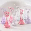Suporte Plástico Elevado para Nail Art Estilo Japonês Rosa Transparente Suporte de Exibição para Unhas de Prática Ferramenta para Nail Art