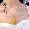 Pendente de Cabeça de Buda Premium Tendência Tiktok Unissex, Popular Cobre Banhado a Ouro Antigo Ouro Areia Pingente de Colar Cabeça de Buda Venda por Atacado