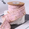 Madressilva Pendurada Bloco de Cores Estilo Chanel Fita Xadrez DIY Acessórios de Cabelo Roupas Gravata Manga Top Chapéu Laço
