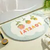 Tapete de Entrada Doméstico Absorvente Macio Imitação de Caxemira Desenho Animado Semideslizante para Banheiro Porta de Banheiro