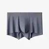 Ropa interior de hombre sin costuras de seda helada de cintura media, zona íntima antibacterial de tacto cero, calzoncillos tipo bóxer sedosos, transpirables, de secado rápido.