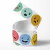 Venta al por mayor Amazon AliExpress Rojo Amarillo Naranja Azul Rosa Verde 8 tipos de pegatinas de caritas sonrientes etiqueta autoadhesiva