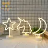 Lâmpada Decorativa Interna Atacado Nova LED Neon Flamingo Amor Estrela Modeladora Lâmpada USB Lâmpada Colorida Caixa de Bateria