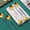 Talher de mesa ocidental Ward Português colher de aço inoxidável criativa doméstica colher de sobremesa com cabo longo colher de café colher