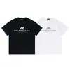 Camiseta de Verano Cruzada Bale25Ss Nuevo Estilo 260g Algodón Peinado Puro Hilo Doble Logo Impreso Lujo Accesible para Hombre y Mujer Manga Corta