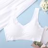 Shangpin Anxin Sujetador deportivo de una pieza de cuatro generaciones para mujer, de seda de hielo, sin costuras, sin aros, fruncido, de talla grande