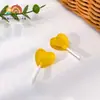 Resina Simulada Translúcida Brillo Fino Forma de Corazón Paleta de Caramelo DIY Pendientes Creativos Pinzas para el Cabello Llavero Accesorios de Joyería Materiales