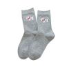 Calcetines de Perrito de Dibujos Animados para Mujer 2025 Otoño Nuevos Lindos Calcetines de Media Pantorrilla West Highland con Estampado de Cáñamo Calcetines de Felpa para Mujer Grises