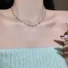 Collar de cuentas de vidrio de colores nuevo de verano para mujer, diseño de nicho, sentido de la moda, cadena para la clavícula, dulce, fresco, accesorios versátiles