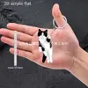 Decoración de Impresión Plana de Color Acrílico Transfronteriza Gatito Blanco y Negro Llavero Colgante para Mochila Pegatina Transfronteriza Dibujos Animados