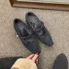 Sapatos femininos de inverno cinza, bico quadrado, salto grosso, estilo francês elegante, forrados com fleece, sapatos Mary Jane de pele de salto alto