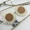 Flores de Paja de PP de Girasol 6cm Girasol Ropa DIY Bolsas Tejidas a Mano Accesorios Accesorios para Zapatos de Playa de Verano