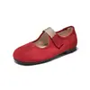 Zapatos Mary Jane Augushideng para Mujer, Nuevo Otoño 2026 Suela Suave Retro Francés Cómodos Zapatos Rojos