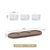Plato de fruta con tapa de madera de vidrio, plato comercial para refrigerios, bandeja para refrigerios, bandeja para bar, baño, club de pies, bandeja para postres KTV