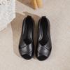 Zapatos de Madre Transfronterizos Ultra Suaves en Stock, Nuevo Estilo para Personas de Mediana Edad y Mayores, Zapatos de Cuero Planos Cómodos, Zapatos de Mujer de Boca Baja Talla Grande, Zapatos de Suela Suave de un Solo Color