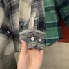 Camisa jacket a cuadros con cuello de solapa, manga larga, engrosada, suave, transpirable y a la moda para hombre, camisa casual 13336
