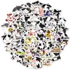 50 Lindas Pegatinas de Vaca en Blanco y Negro Estilo Cartoon Ins Pegatinas de Expresión Creativas Elegantes Pegatinas de Papelería Infantil DIY