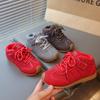 Zapatillas de Entrenamiento Alemanas de Moda para Niñas 2025 Otoño e Invierno Nuevo Estilo Retro para Niños Suela Suave Forro de Felpa Cálido Zapatillas Casuales