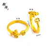 Anillo con un Apellido Aleatorio de los Cien Apellidos Familiares, Enviado con un Apellido Aleatorio, Diseño de Nicho, Moderno, Sencillo, Alto Valor Estético, Anillo Ajustable con Diseño de Moneda de Cobre