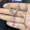 Colar de Tesouro Cor Safira Papalacha de Alto Padrão e Sensação de Luxo Leve Conjunto de Diamante Rosa Roxo Lavanda Turmalina Corrente para Mulheres
