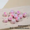 Cuentas Redondas Bicolores de Corazón de Puntos Versátil Joyería DIY Accesorios de Cuentas Sueltas Cadena para Teléfono Móvil Hecha a Mano Cadena de Cuentas Pulsera Cuentas