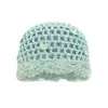 Chapéu de Tricô com Lantejoulas Cortadas na Ponta do Dedo, Cor Mista de Fio de Algodão, Estilo Étnico, para Viagem de Primavera e Verão Feminina, Versátil e Literário