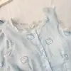 Pijama con Almohadillas Integradas para Mujer, Chaleco sin Mangas de Algodón Nube de Verano con Shorts, Ropa de Casa Linda de Dibujos Animados para Niña
