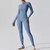 Mono Nuevo de Otoño de Manga Larga con Cremallera Ajustado que Realza los Glúteos Pantalones de Fitness para Mujer Ropa para Correr Deportes Entrenamiento Yoga Negro