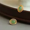 Brincos Africanos Verdes Vazados Banhados a Ouro Prata 925 brincos brincos brincos de alta qualidade versátil nicho personalidade requintada moda novos produtos