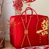 Bolsa de Armazenamento para Dote de Casamento, Conjunto de Quatro Peças para Casamento, Colcha de Casamento Vermelha, Bolsa de Embalagem para Colcha, Velas Oxford de Cetim
