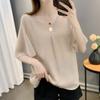 Camisa de Gasa con Mangas Acampanadas Estilo Nuevo 2026 para Mujer, Top Elegante Adelgazante Holgado Talla Extra que Oculta el Vientre