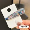Pinza BB de cristal azul ultrabrillante de lujo ligero, pinza lateral exquisita de diamantes completos, pinza para flequillo y mechones de gama alta, pasador de pelo premium