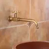 Torneira de Parede de Cobre Estilo Antigo Transfronteiriça, Abertura Rápida de 1/2 Polegada, Água Fria Única, Dobrável, para Uso na Cozinha e ao Ar Livre