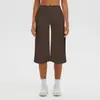 Leggings de Yoga Cepillados de Cintura Alta Pantalones de Pierna Ancha de Siete Puntos Chal Moldeador de Cuerpo Camisola Sujetador Conjunto de Cuatro Piezas