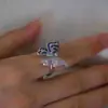 Anillo Abierto Ajustable de Mariposa 3D Super Hada para Mujer, Anillo Minimalista de Dedo Índice de Lujo Ligero de Nicho de Moda Estilo Ins