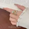 Anillos apilables de diamante en forma de gota de agua a la moda con un toque de alta gama, anillos versátiles para parejas, exquisitos y versátiles, anillos únicos y hermosos para mujer
