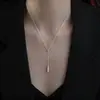 Collar de Borla con Colgante de Gota de Agua Plateado Diseño de Alta Gama Estilo Coreano de Nicho Estilo Frío Simple Cadena para Clavícula Venta Directa de Fábrica