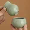 Bule Ru Kiln Azul-Céu com Esmalte Craquelado, Bule Cerâmico Doméstico para Preparar Chá, Bule Individual para Beber Chá, Conjunto de Chá Kung Fu Estilo Chinês, Presente