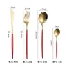 Estilo europeo estilo ins cubertería de acero inoxidable cuchillo y tenedor cuchara espejo portugués cuchillo y tenedor de filete occidentales juego de cubertería Jieyang