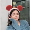 Diadema para lavar la cara para mujer Rojo de internet linda súper linda Mickey para mujer caricatura pequeña Flor Belleza maquillaje diadema divertida diadema con orejas