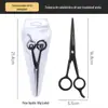 Tesoura de cabeleireiro preta especial para barbeiro, corte de franja, cabelo liso, corte de cabelo fino, ferramenta de beleza para cabeleireiro