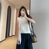 Camisa de Mujer Estilo Retro Francés con Lunares, Color Contrastante, Ligera, Transpirable, Corte Recto, Sin Mangas, con Cinta, Nueva Colección Verano 2026 H053010
