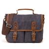 Bolso de hombre de cuadros voladores, bolso de lona vintage, maletín de piel de vaca Crazy Horse, bolso de hombro cruzado europeo y americano, suministro transfronterizo