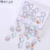 Fábrica Mayorista de Accesorios para Joyería de Circonita Cúbica 3D Forma de Huevo para Anillo Yongjia Circonita Recubierta AB Circonita Suelta